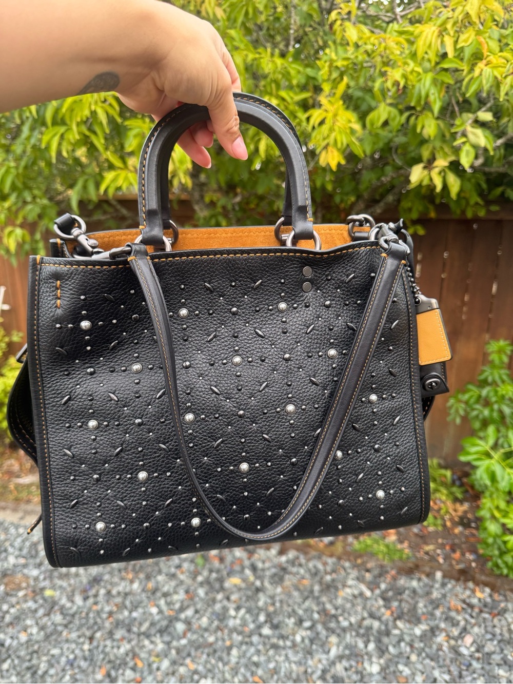 Black Coach Rogue with Rivets - Picture 3 of 8